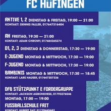 Trainingszeiten FC Hüfingen